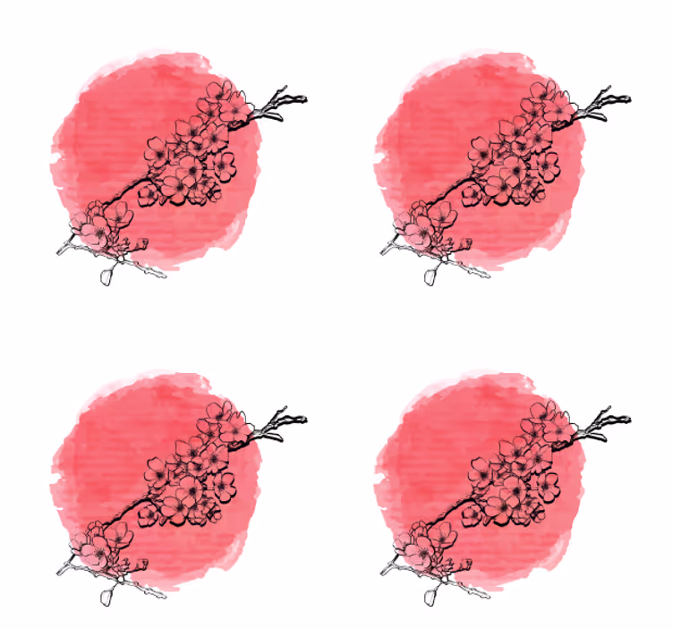 Underlag med blomsterdesign på rosa - Tenstickers