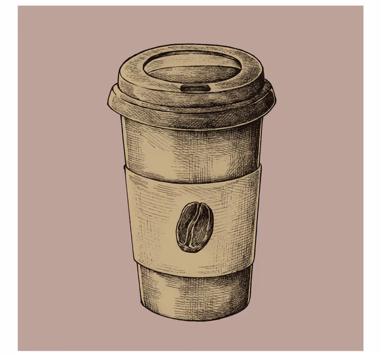 Vintage underlag illustrert kaffekopp - Tenstickers