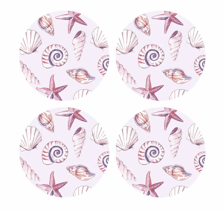 Seashells and starfish patterns underlag nerdete - Tenstickers