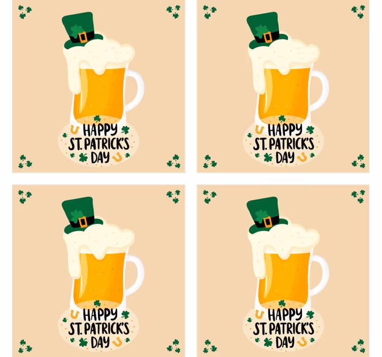 St 'patricks day pint underlag øl - Tenstickers
