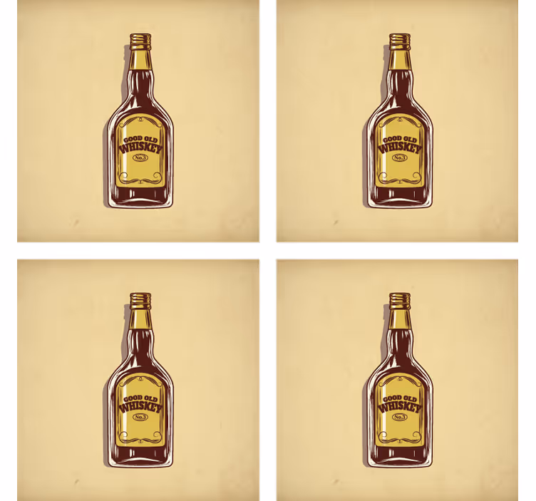 Underlag øl god gammel whiskeyflaske - Tenstickers