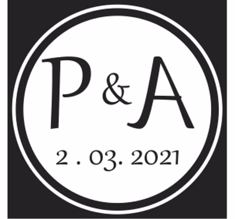Underlag tilpasset monograminitialer paring - Tenstickers