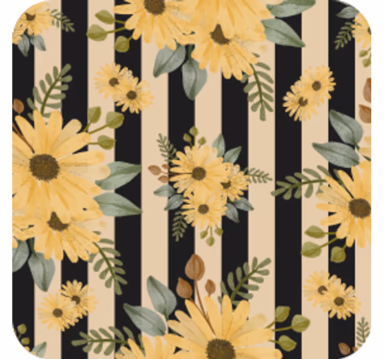 Underlag med blomstrete stripemønster - Tenstickers