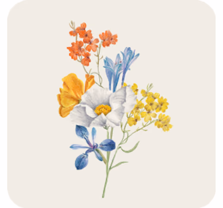Fargemalt bukett blomsterunderlegg - Tenstickers