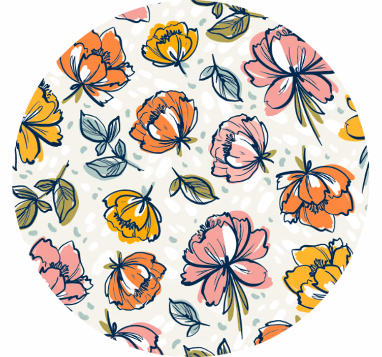 Underlag moderne botanisk trykk stil - Tenstickers