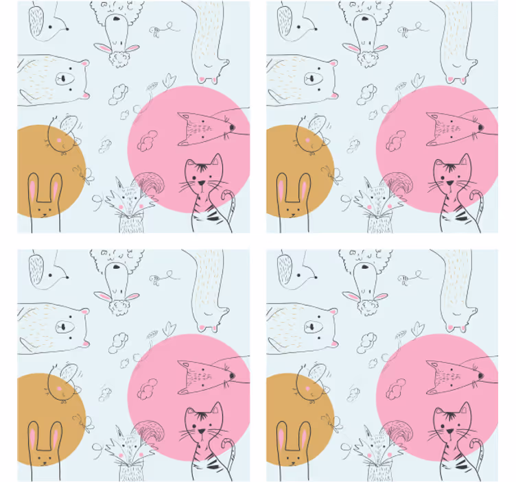 Underlag nerdete med fantasifulle dyreillustrasjoner - Tenstickers