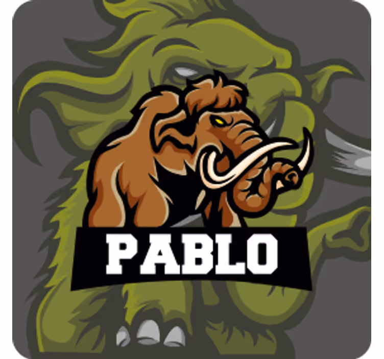 Underlag nerdete mammut emblem kunst - Tenstickers