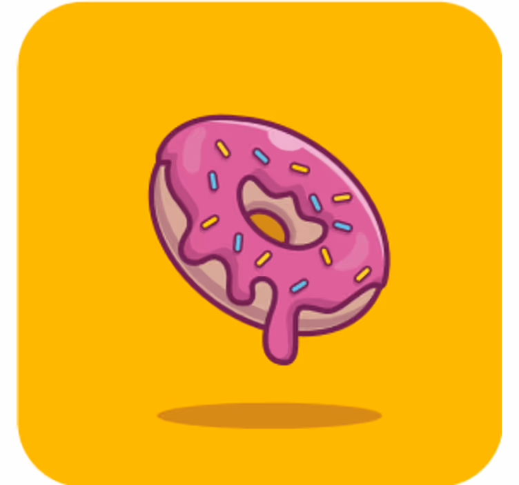 Tegneserie rosa doughnut underlag nerdete - Tenstickers