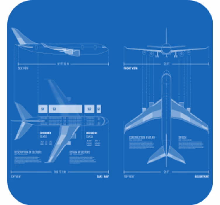 Underlag nerdete flytegning design - Tenstickers