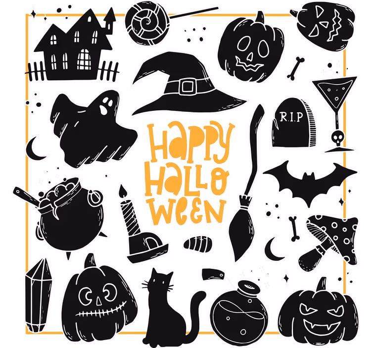 Halloween underlag med skumle illustrasjoner - Tenstickers