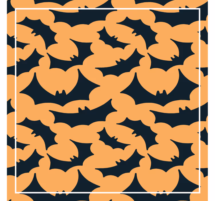 Oransje og svart flaggermus mønster Halloween underlag - Tenstickers