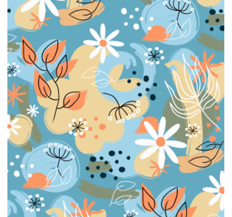 Underlag moderne med blomstermotiv - Tenstickers