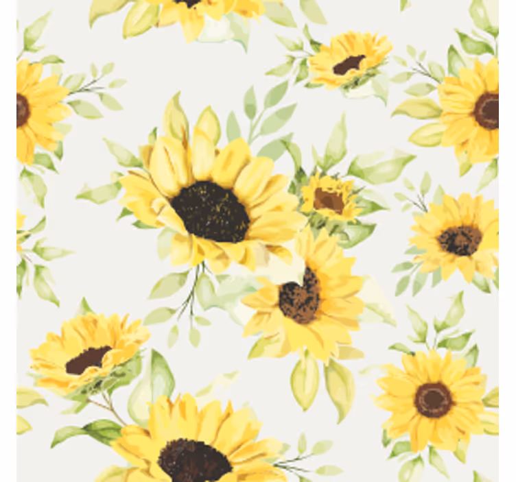 Underlag nerdete solsikke blomsterdesign - Tenstickers