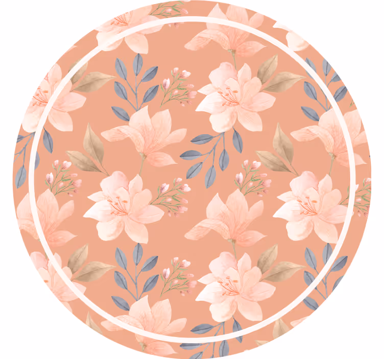 Underlag moderne med blomster og blader - Tenstickers