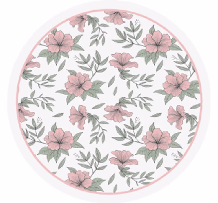 Floral mønster rund underlag - Tenstickers