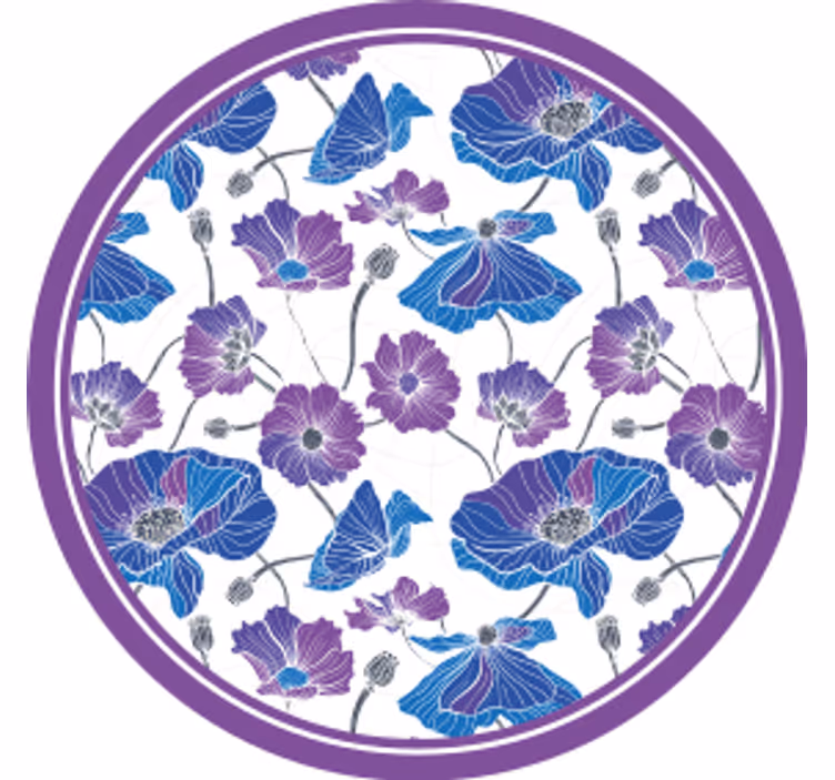 Underlag moderne med blomsterdesign og lilla aksenter - Tenstickers