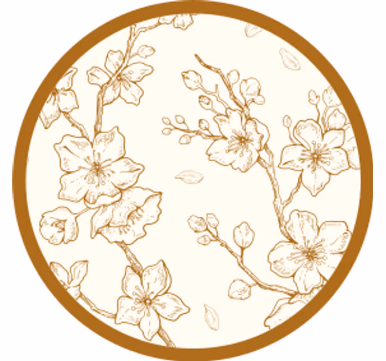 Vintage underlag med blomstermotiv i tre - Tenstickers