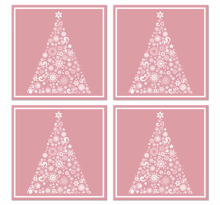 Festlig tre på rosa underlag jul - Tenstickers