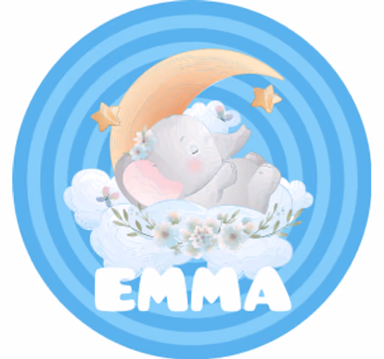 Elefant måne stjerner underlag tilpasset - Tenstickers