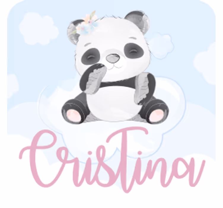 Underlag tilpasset lunefull panda karaktær - Tenstickers