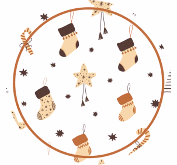 Underlag jul festlige julestrømper - Tenstickers