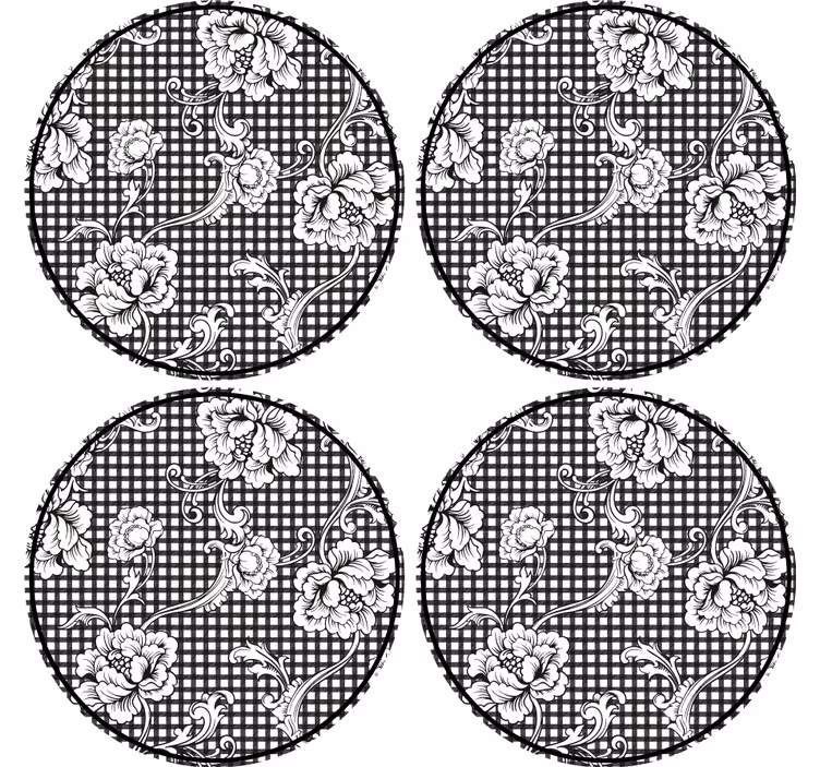Blomstrete rutemønster underlag - Tenstickers
