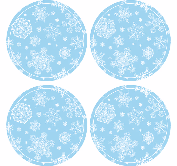 Underlag jul snøfnuggmønster sirkel - Tenstickers
