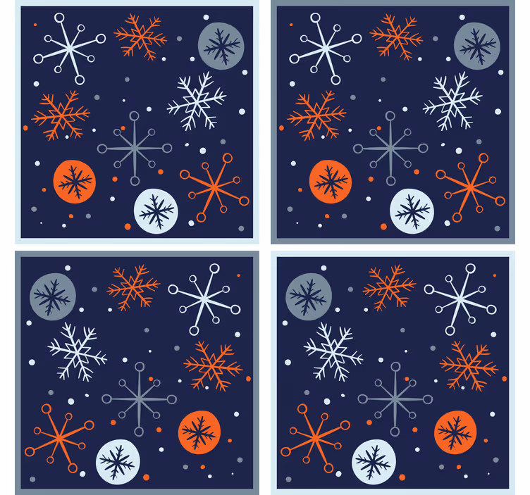 Underlag jul snøfnuggmønster design - Tenstickers
