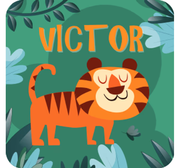 Underlag tilpasset glad tigerillustrasjon - Tenstickers