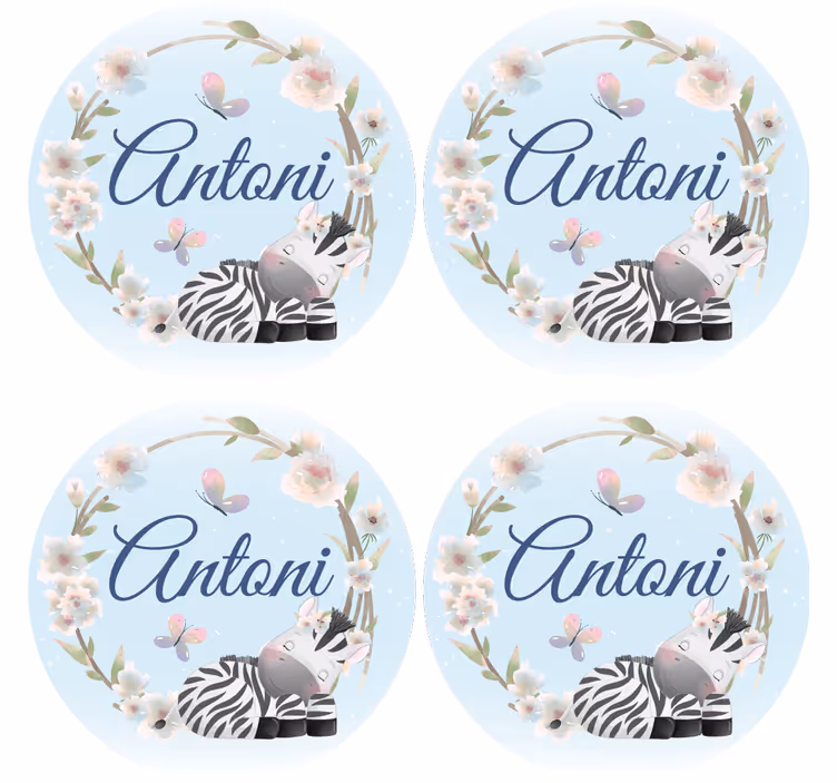 Underlag tilpasset personlig zebraillustrasjon - Tenstickers