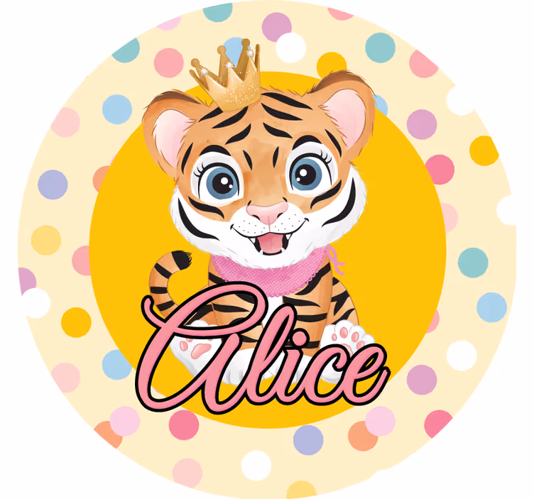 Underlag tilpasset kronet tigerkarakter - Tenstickers