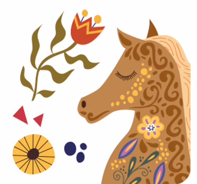 Stylisert hesteprofil underlag nerdete - Tenstickers