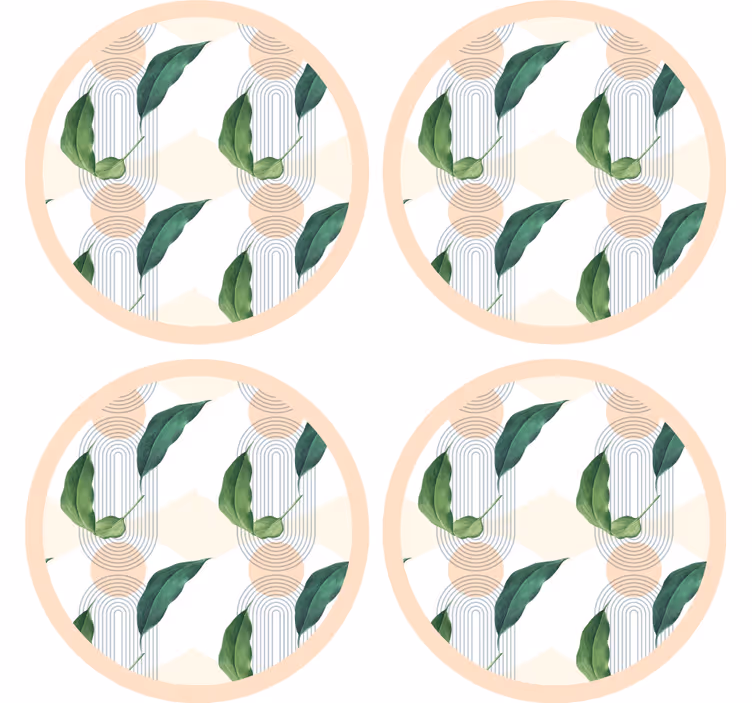 Underlag moderne med bladaktig geometrisk mønster - Tenstickers