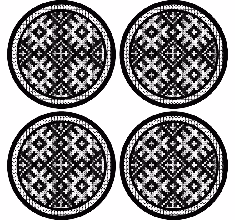 Underlag strikket mønster coaster - Tenstickers