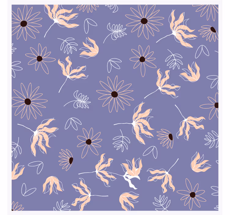Underlag med blomsterdesign på lilla - Tenstickers