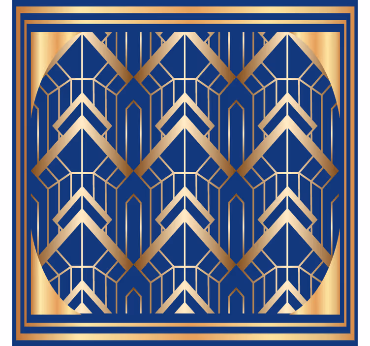 Underlag moderne geometrisk blå og gullmønster - Tenstickers