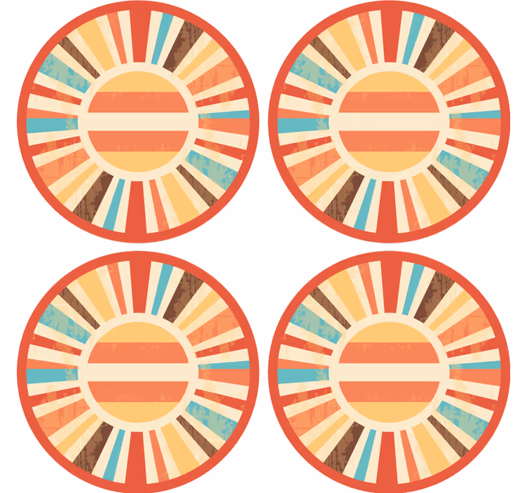 Fargerike retro solstråler vintage underlag - Tenstickers