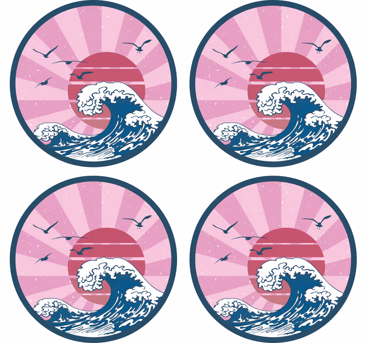 Underlag nerdete retro havbølge design - Tenstickers