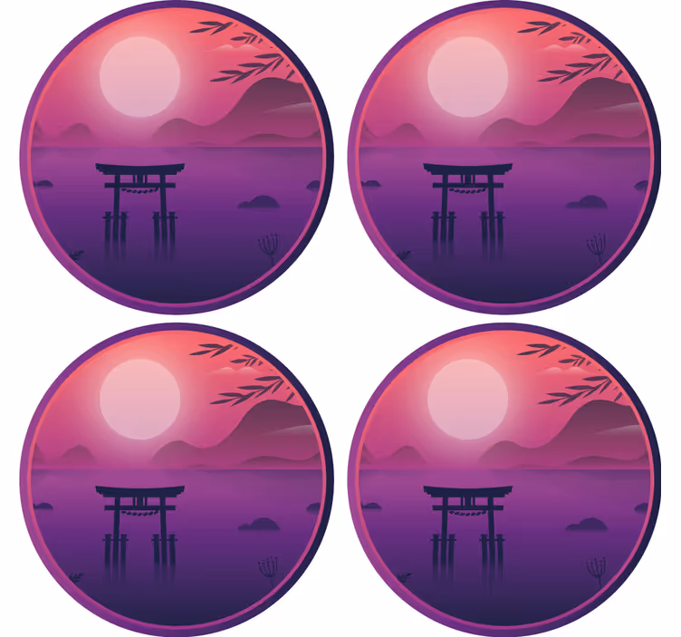 Underlag moderne rolig solnedgang landskap - Tenstickers