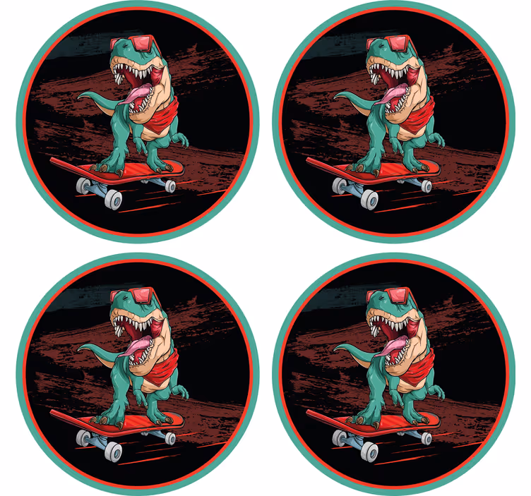 Underlag nerdete med skateboarddinosaur grafikk - Tenstickers
