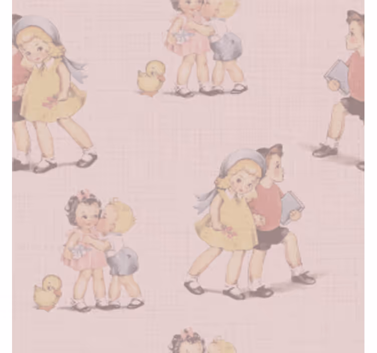 Vintage underlag med lekne barneillustrasjoner - Tenstickers