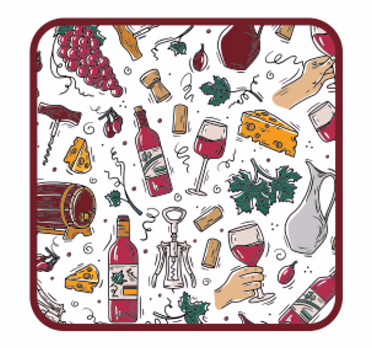 Underlag øl vinflasker druer ost - Tenstickers