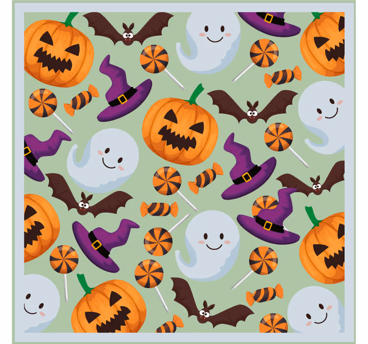 Tegneserie spøkelser og med hattemønster Halloween underlag - Tenstickers