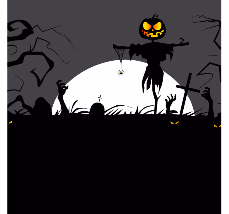 Halloween underlag skremmende fugleskremsel med gresskar - Tenstickers