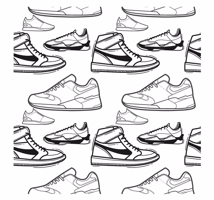 Underlag moderne sneaker silhuettmønstre - Tenstickers
