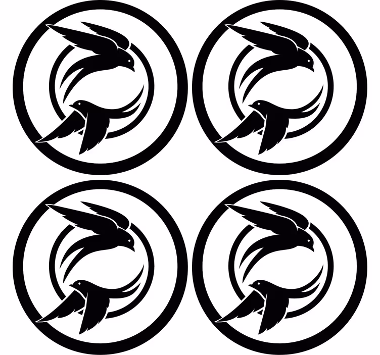 Styliserte fugl-emblemer underlag nerdete - Tenstickers