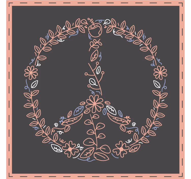 Underlag nerdete blomstret fredsymbol - Tenstickers