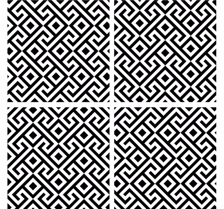 Underlag med geometrisk svart og hvitt mønster - Tenstickers