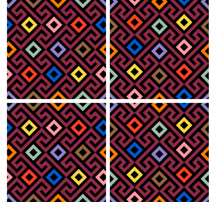 Fargerikt geometrisk mønster underlag - Tenstickers