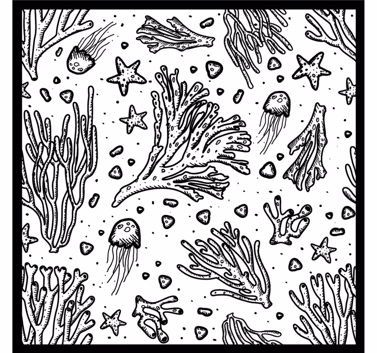 Underwater life elements underlag - Tenstickers